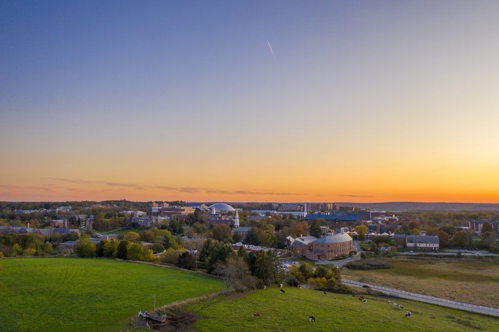 aerial photo of uconn campus